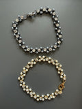 Bundles Set Of Two bracelet rhinestones and faux pearls