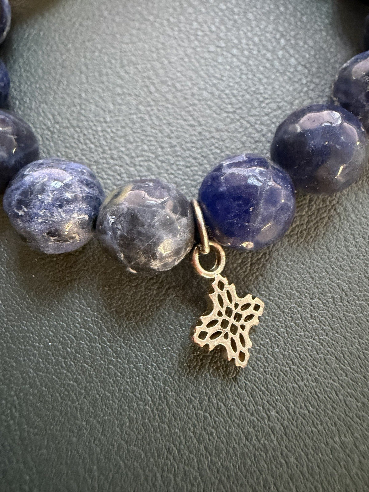 Sodalite Bead &  Pearl Stretch Bracelet