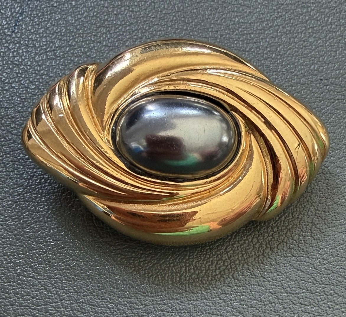 Vintage Avon Caviar Brooch Pin Scarf Clip Retro Glam Corpcore Dark Academia