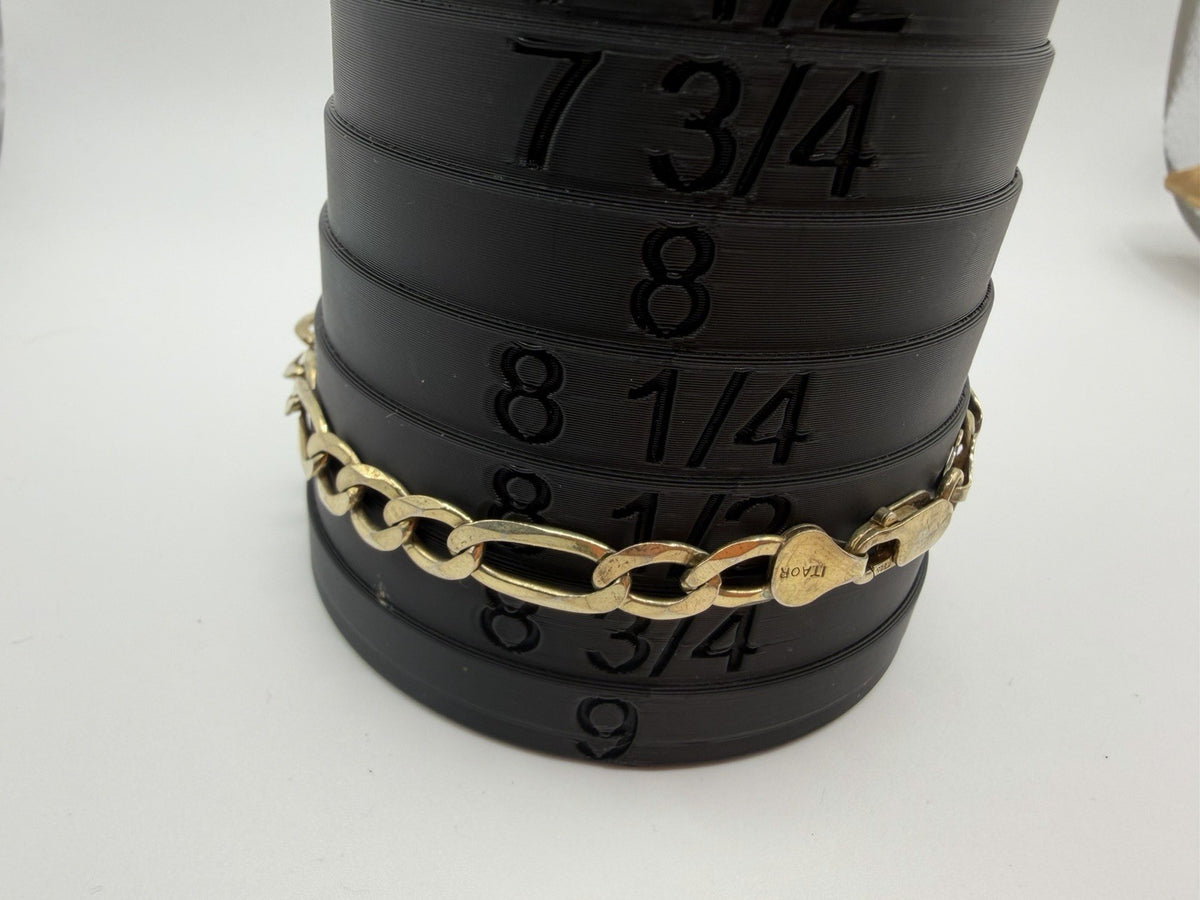 Vintage 8.5inch Vermeil Gold over Sterling 925 Figaro Chain Bracelet Italy 10g