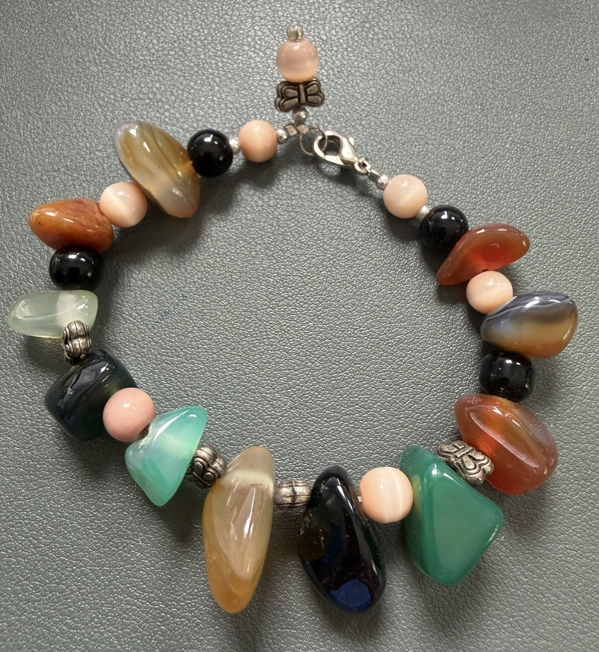 Natural Varied Agate Stone Bracelet With Beautiful Colors