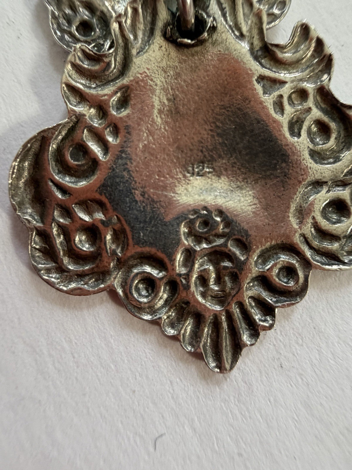 Beautiful vintage Luggage Tag style 925 Ornate sterling sliver drop earrings