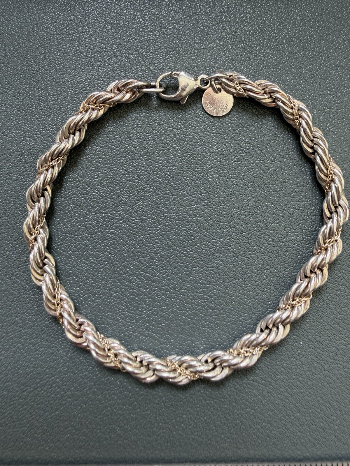 Classic Tiffany & Co. 925 & 18k Rope Chain Twist Bracelet Everyday Perfection