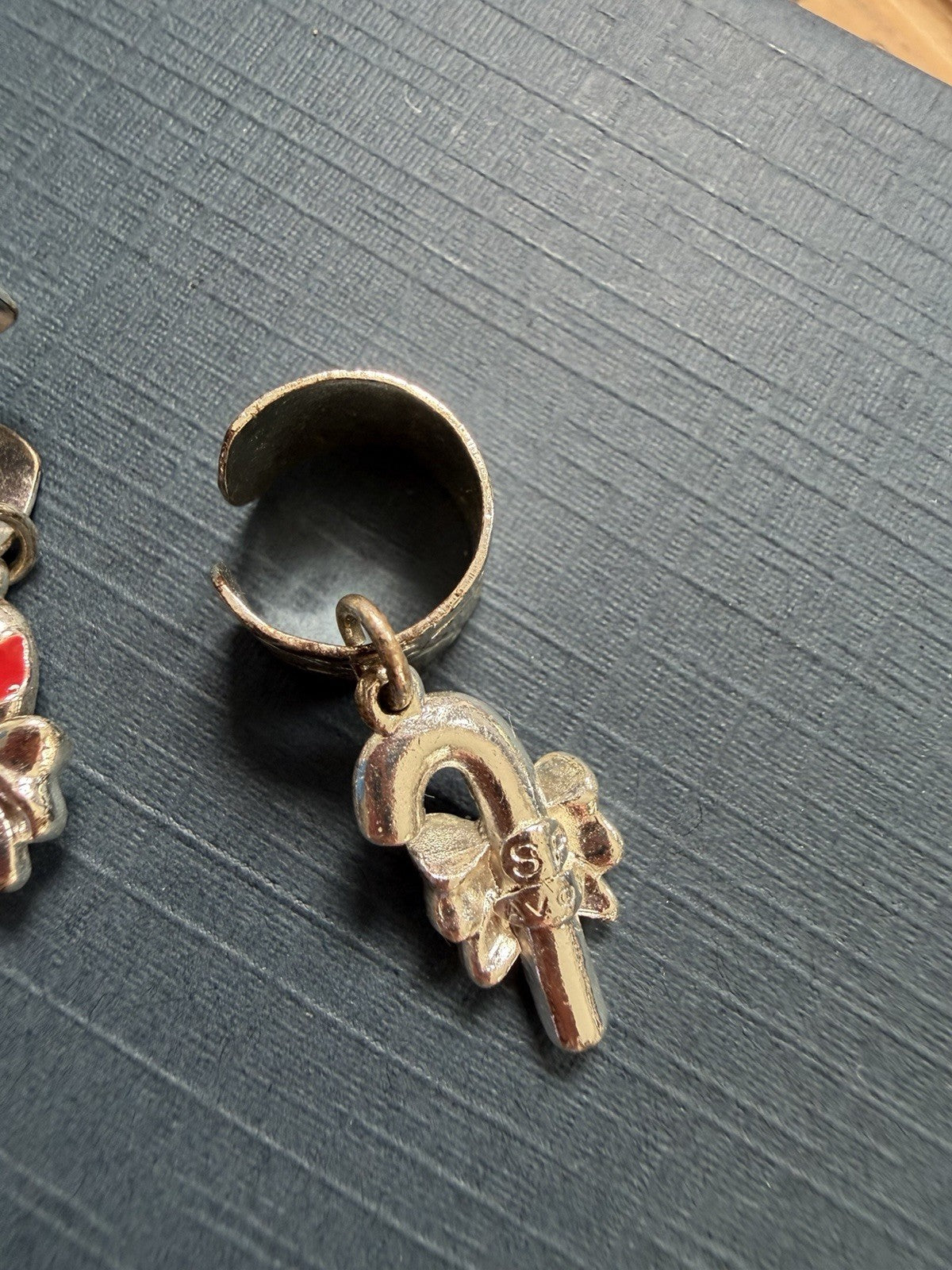 Vintage AVON Holiday Ear Cuffs Candy Cane Earrings Christmas