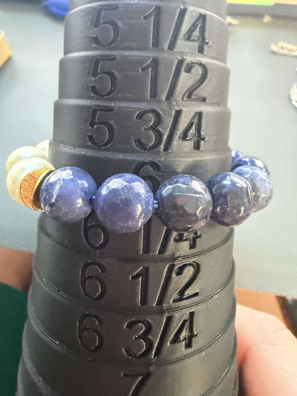 Sodalite Bead &  Pearl Stretch Bracelet