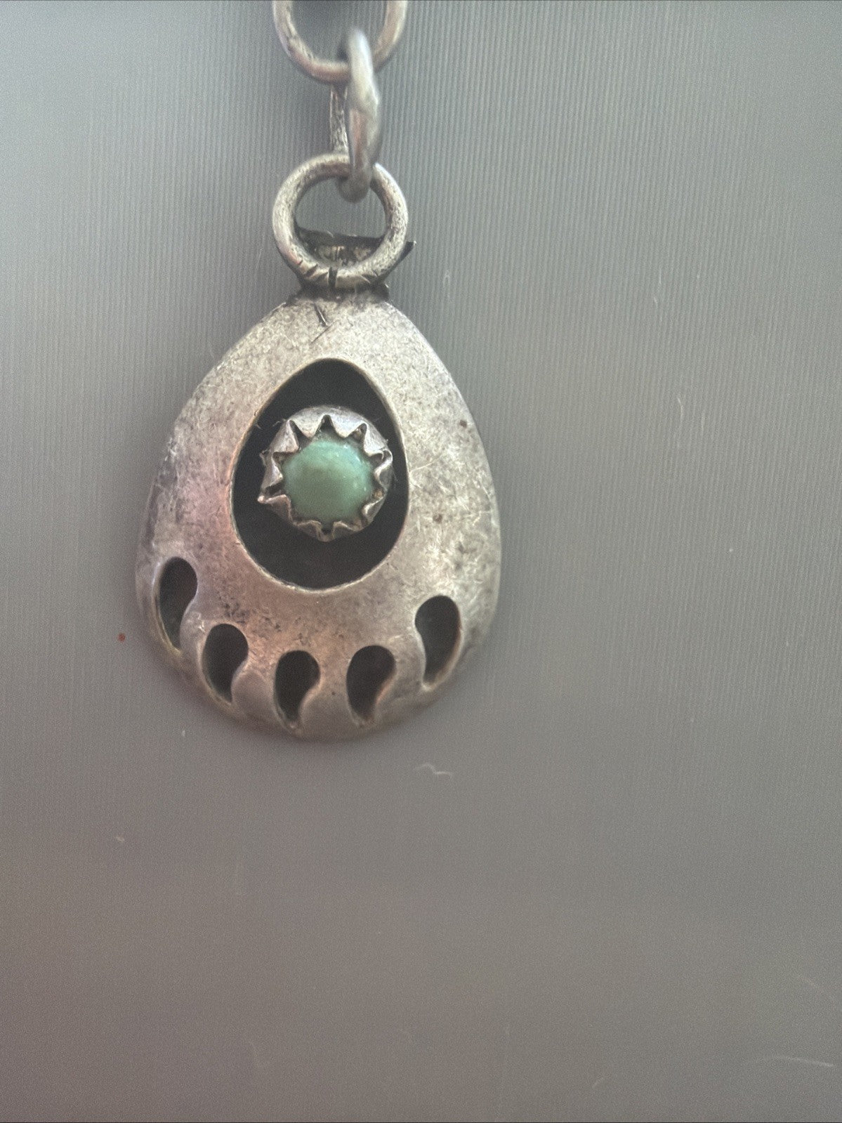 NATIVE AMERICAN STERLING DANGLING DOUBLE BEAR CLAW PIERCED EARRINGS