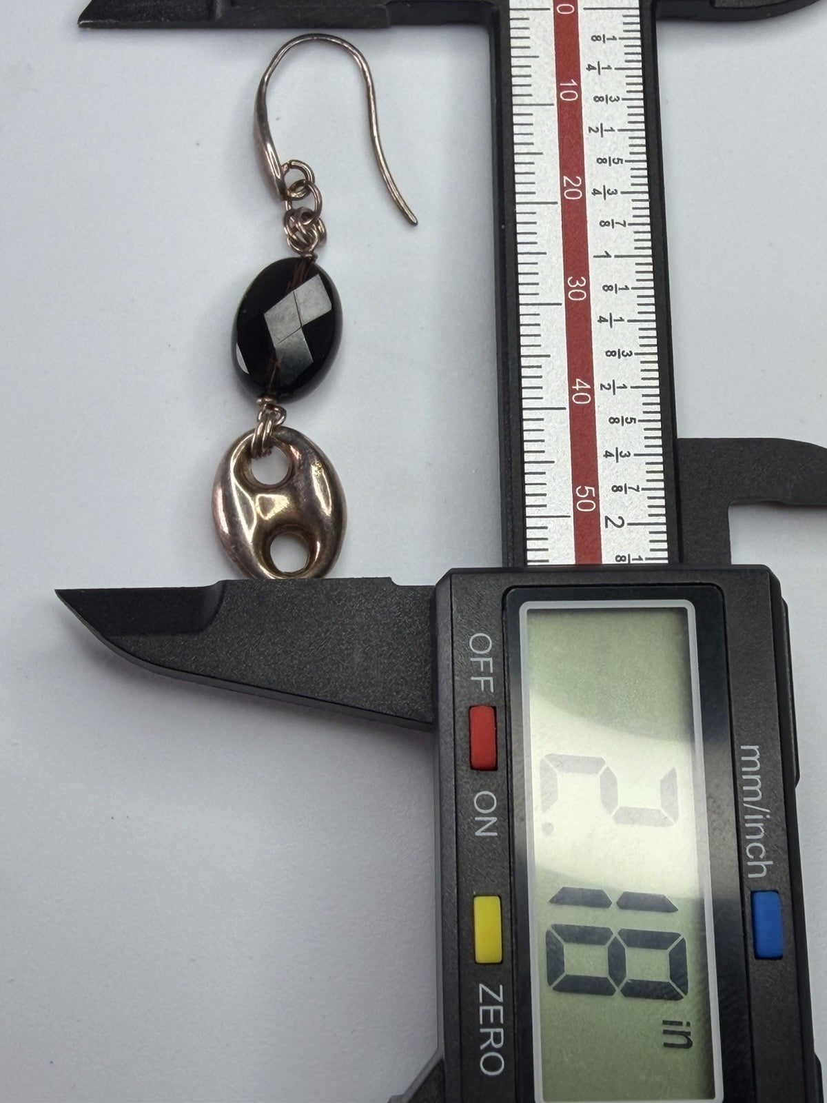 Designer Italy Sterling Silver 925 Smoky Quartz Modernist Dangle Earrings