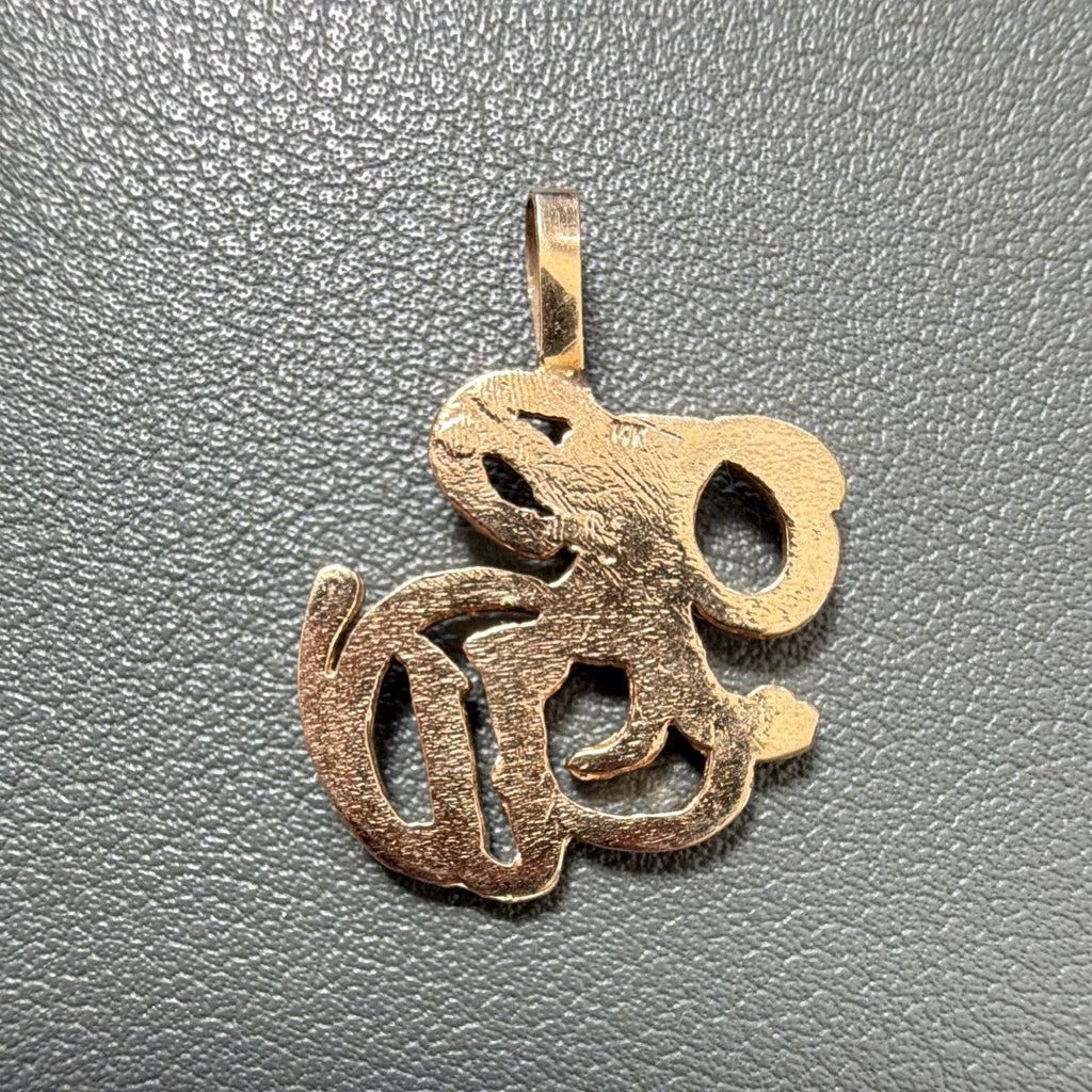 14K Yellow Gold monogram interlocking letter pendant charm 3.1g