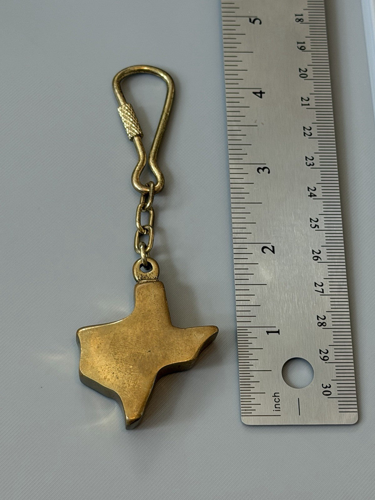 Vintage  TEXAS State Keychain Solid Brass  59g