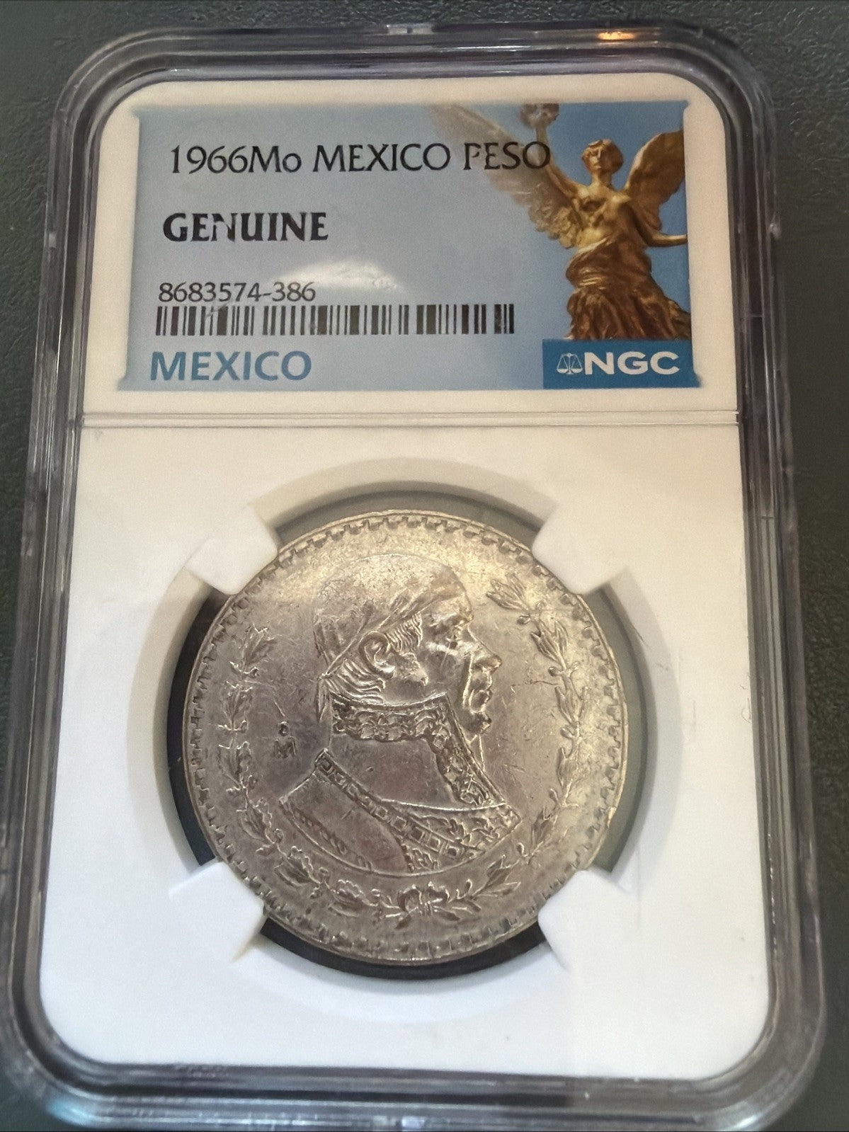 1966 Mo Mexico 1 Peso Silver Coin NGC Genuine Cert