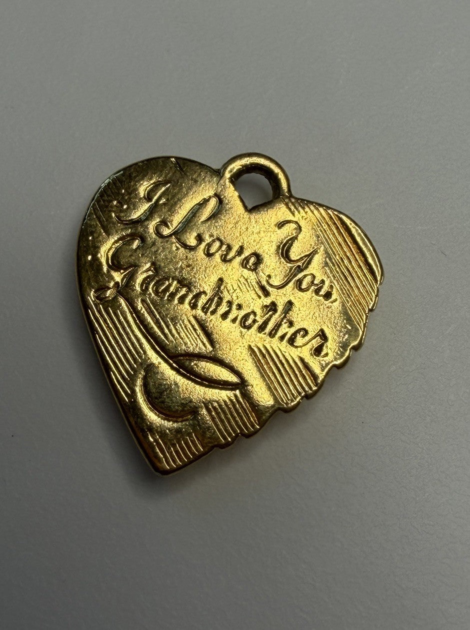 Gold Tone ‘I Love You Grandmother’ Heart Pendant