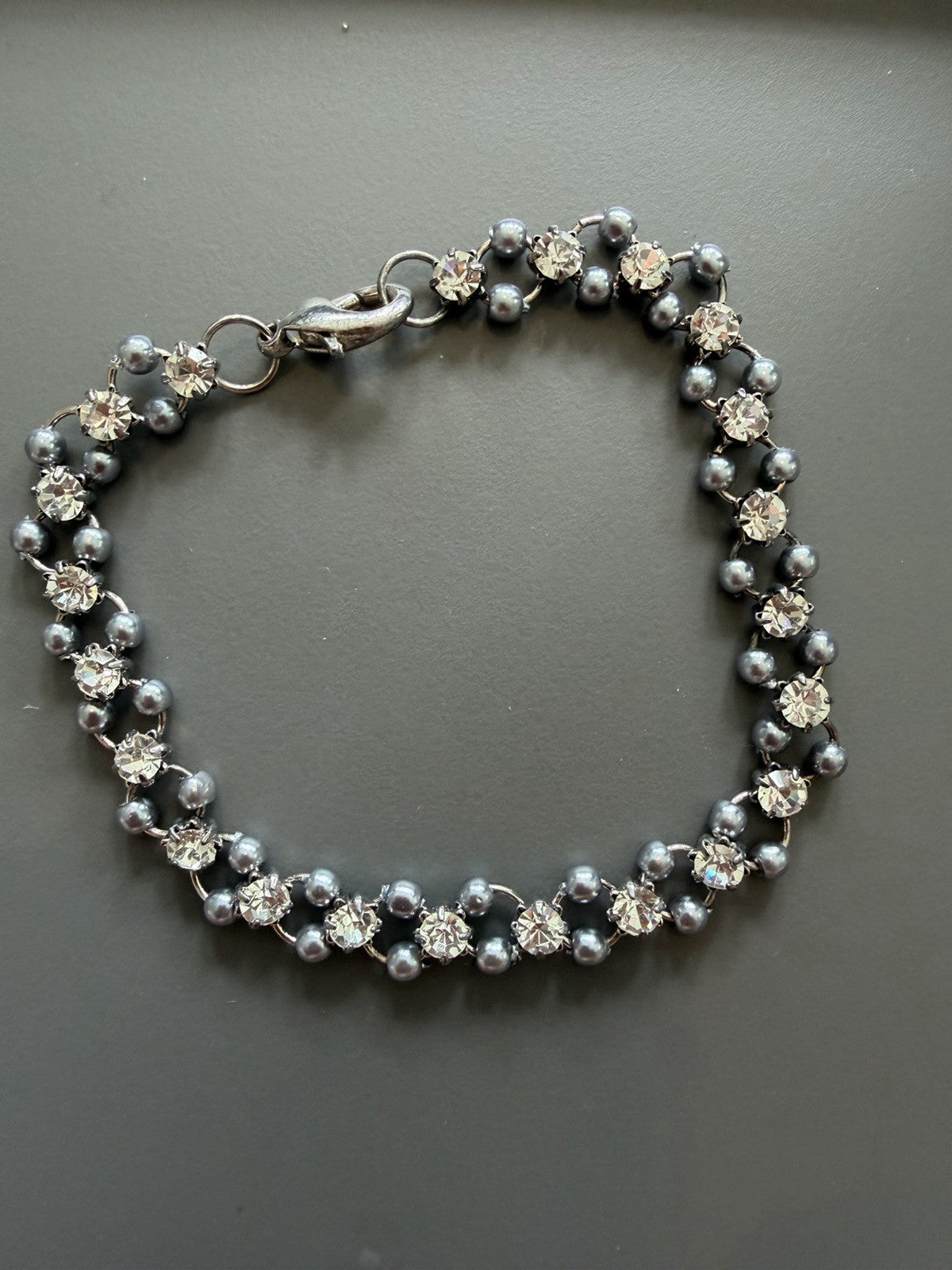 Bundles Set Of Two bracelet rhinestones and faux pearls