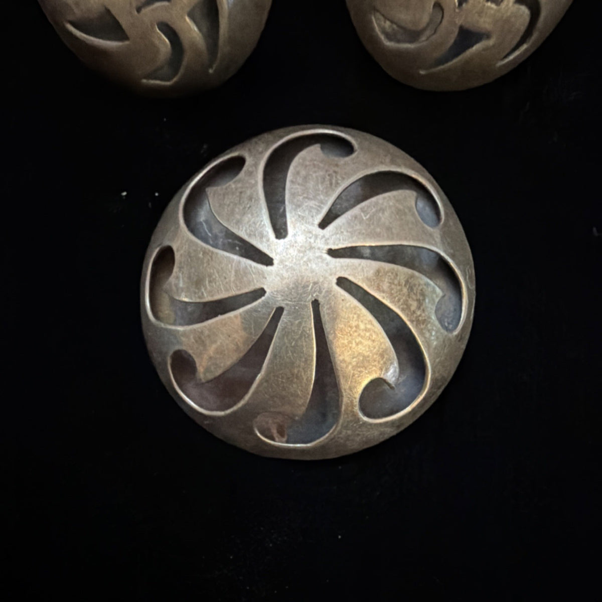 Taxco Vintage Sterling Silver Brooch & Earrings Jewelry Set, Mexico