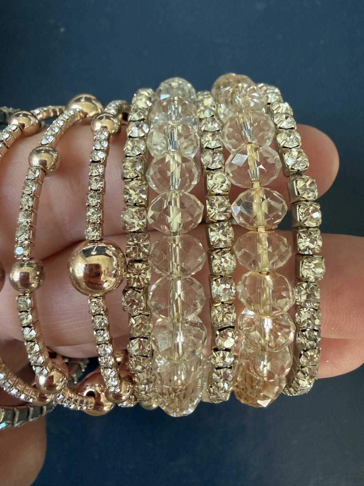 Lot Of 3 Vintage Sparkles Blingy Stretch Bracelets