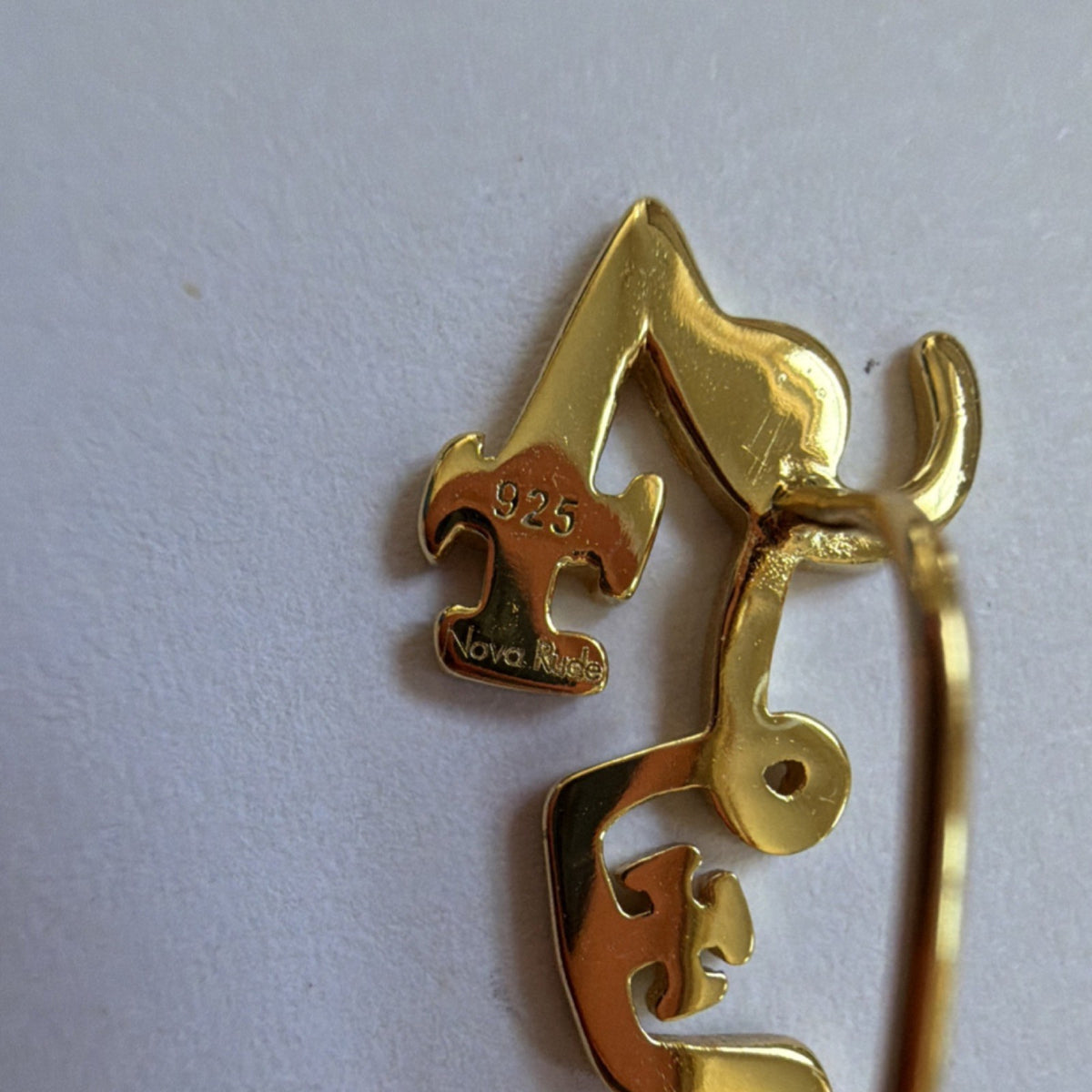 New Sterling Silver 925 18kt Gold plated Climber Earrings Hook Signed