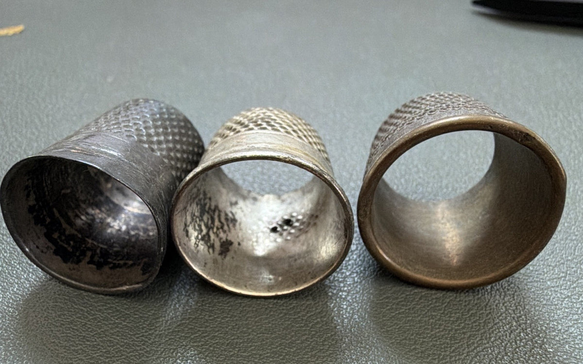 Lot of 3 Vintage Sewing Topless Thimbles for Hand Sewing, Sewing & Needlework