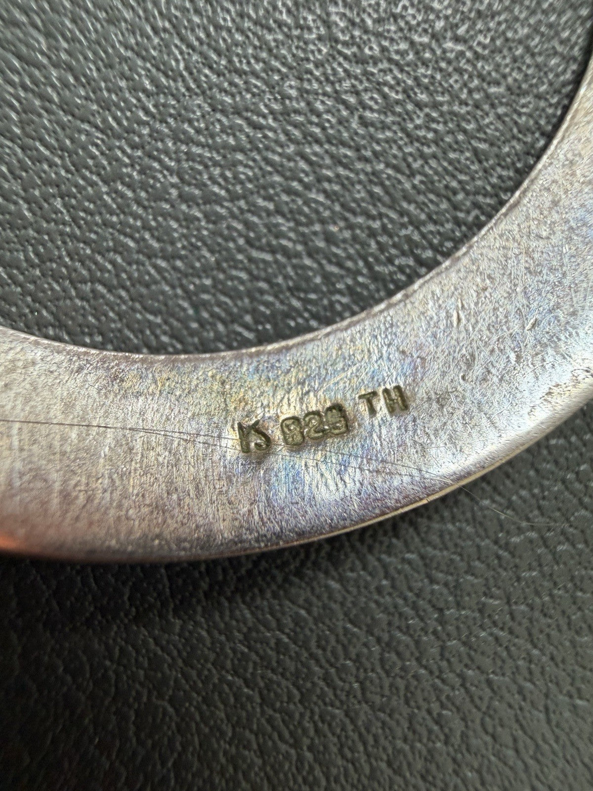 Vintage Signed Sterling Silver 925 Shepherd Hook Hammered Hoop Earrings