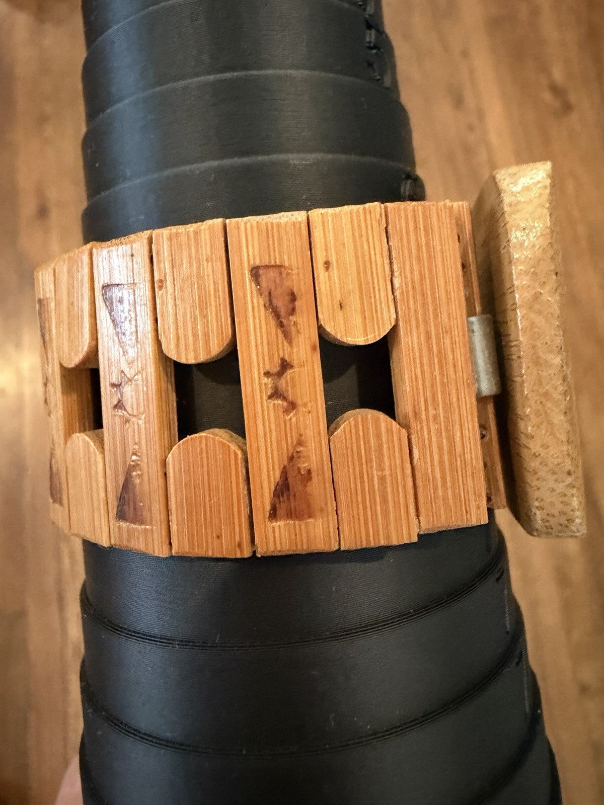 Wooden Handmade Bamboo (?) link Bracelet