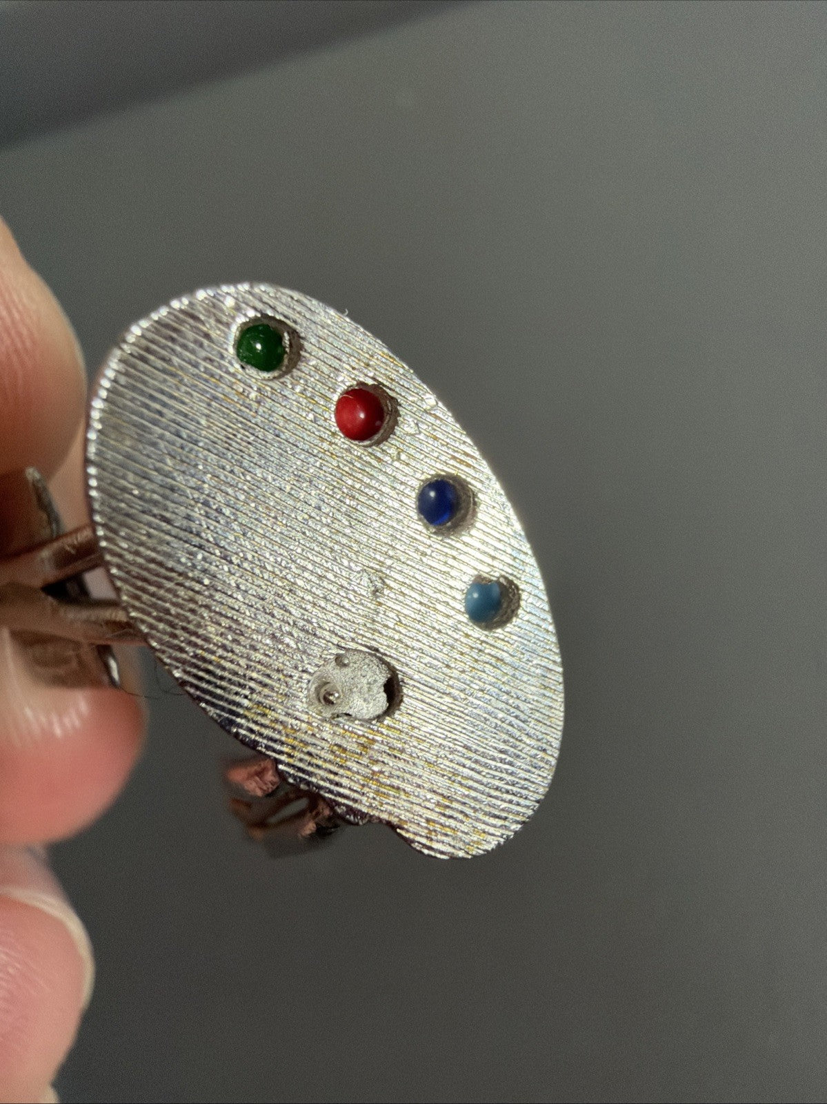 Vintage Sterling Silver 925 M&M Signed Artist Painter Figural Charm Gemstones