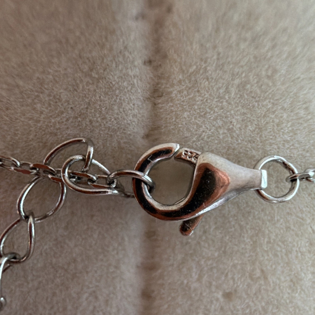 Sterling Silver 925 Heart MOP and Diamond/Clear Stone 925 Chain Necklace