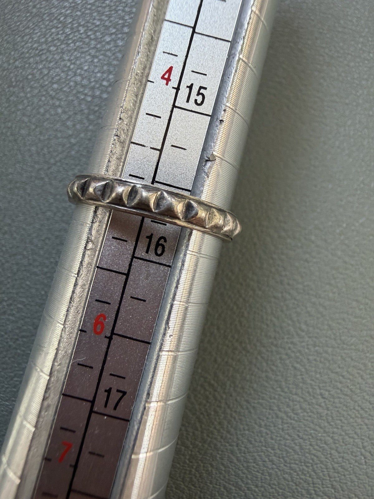 Southwest Native Style 925 Simple Studded Stackable Band Ring Size 5