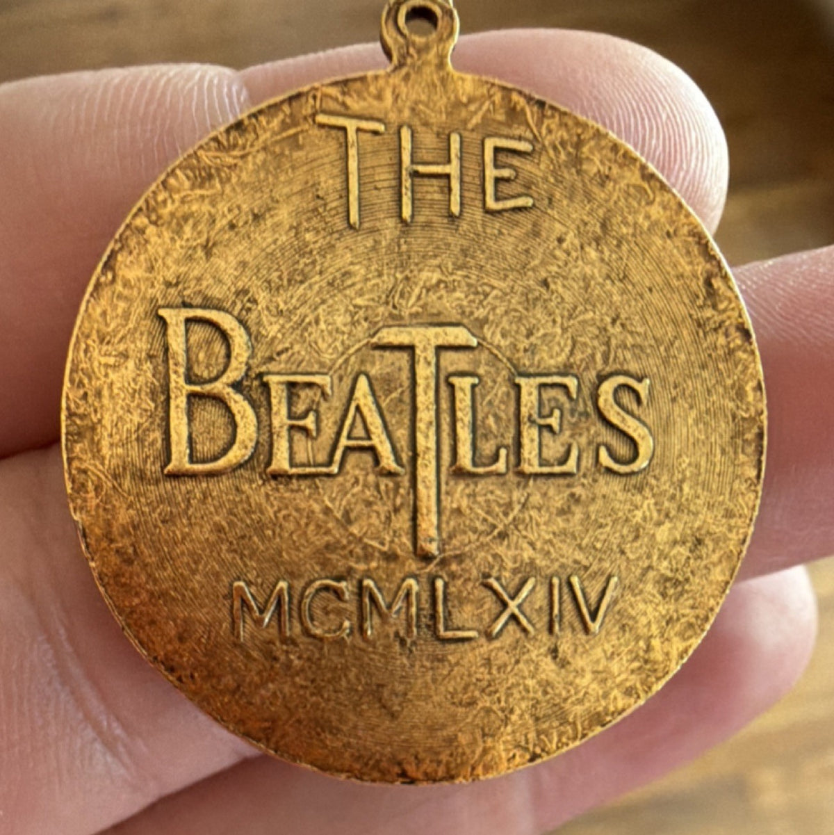1964 The Beatles MCMLXIV Vintage Medallion Pendant Charm Memorabilia