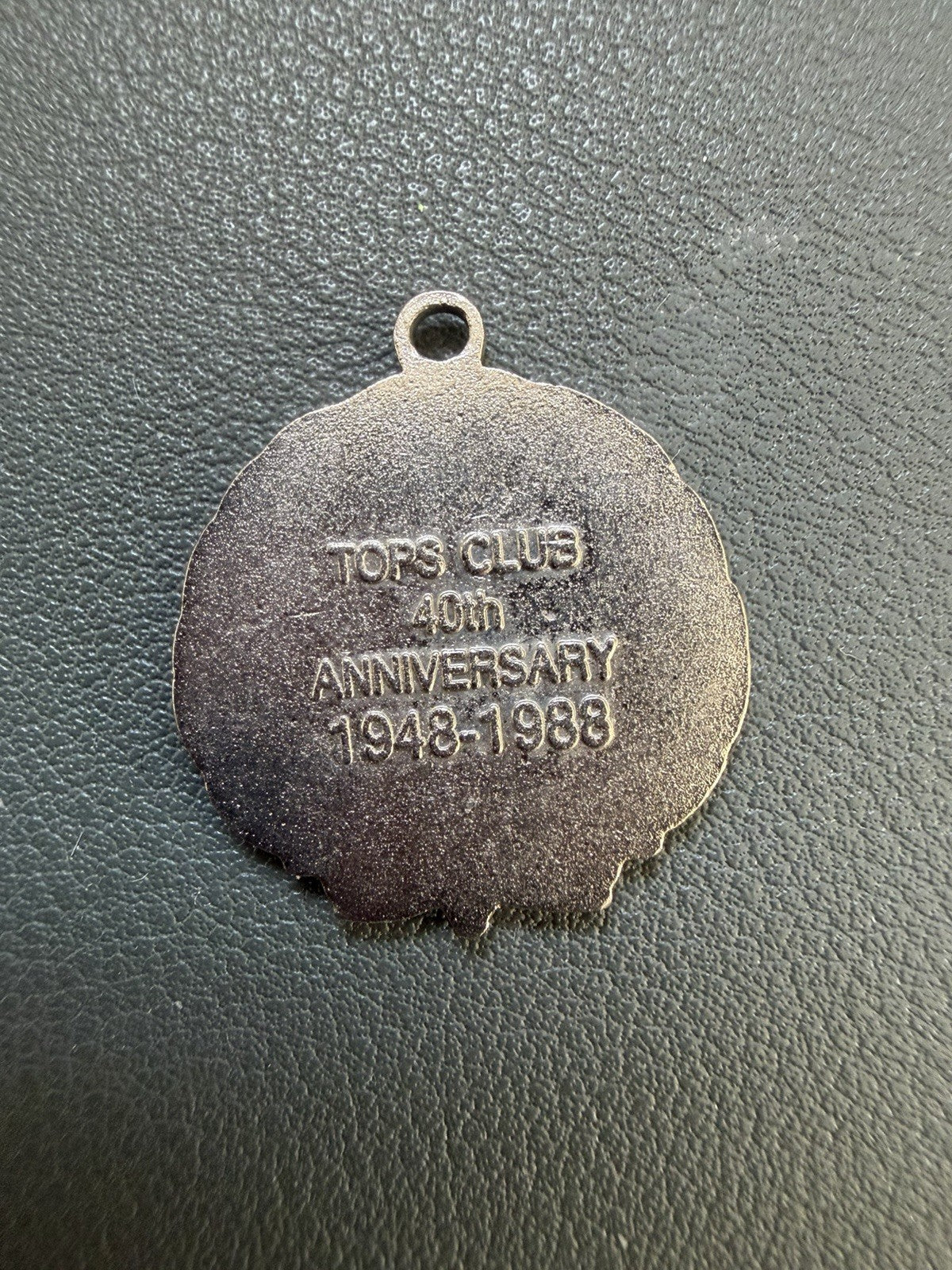 1948-1998 40th Anniversary Tops Club Silver Toned Blue Enamel Charm