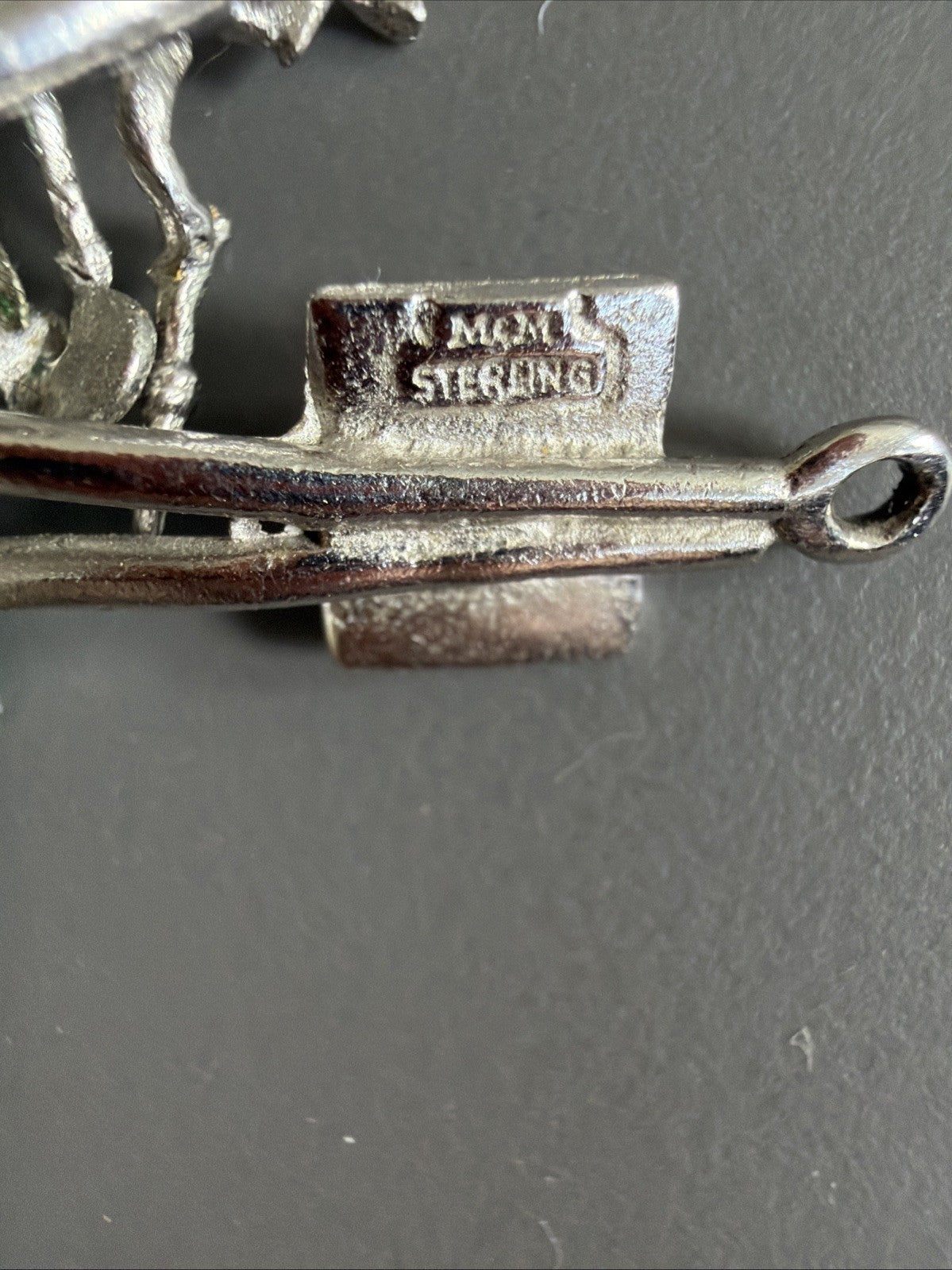 Vintage Sterling Silver 925 M&M Signed Artist Painter Figural Charm Gemstones