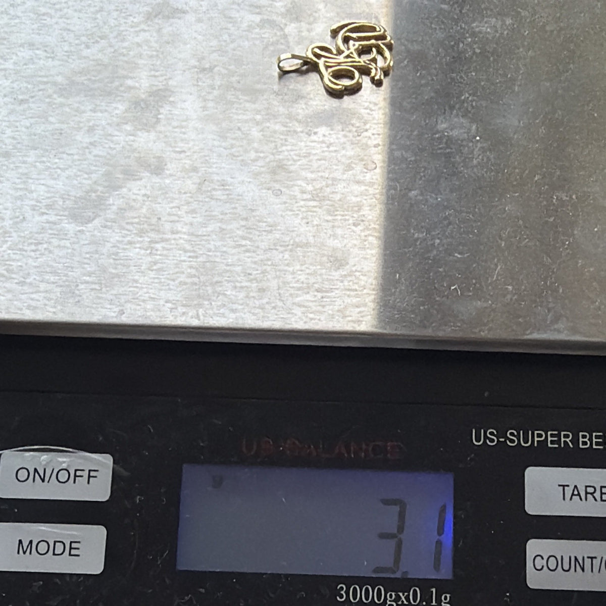 14K Yellow Gold monogram interlocking letter pendant charm 3.1g