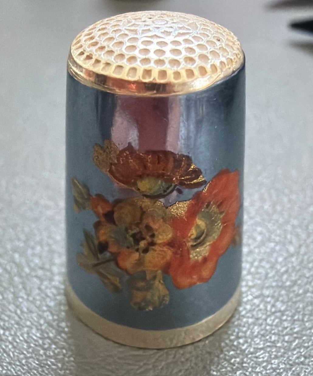 Antique Victorian 800 Silver and Floral Guilloche Design Thimble Collectible 
