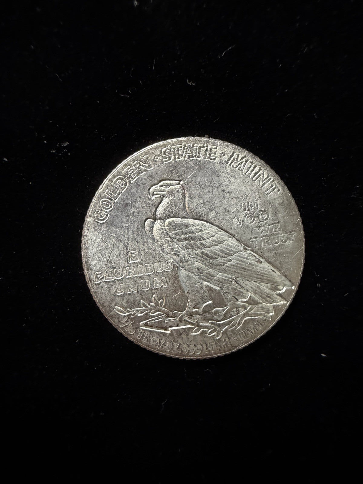 Golden State Mint 1/10 oz .999 Fine Silver Round Incuse Indian/Eagle Reverse