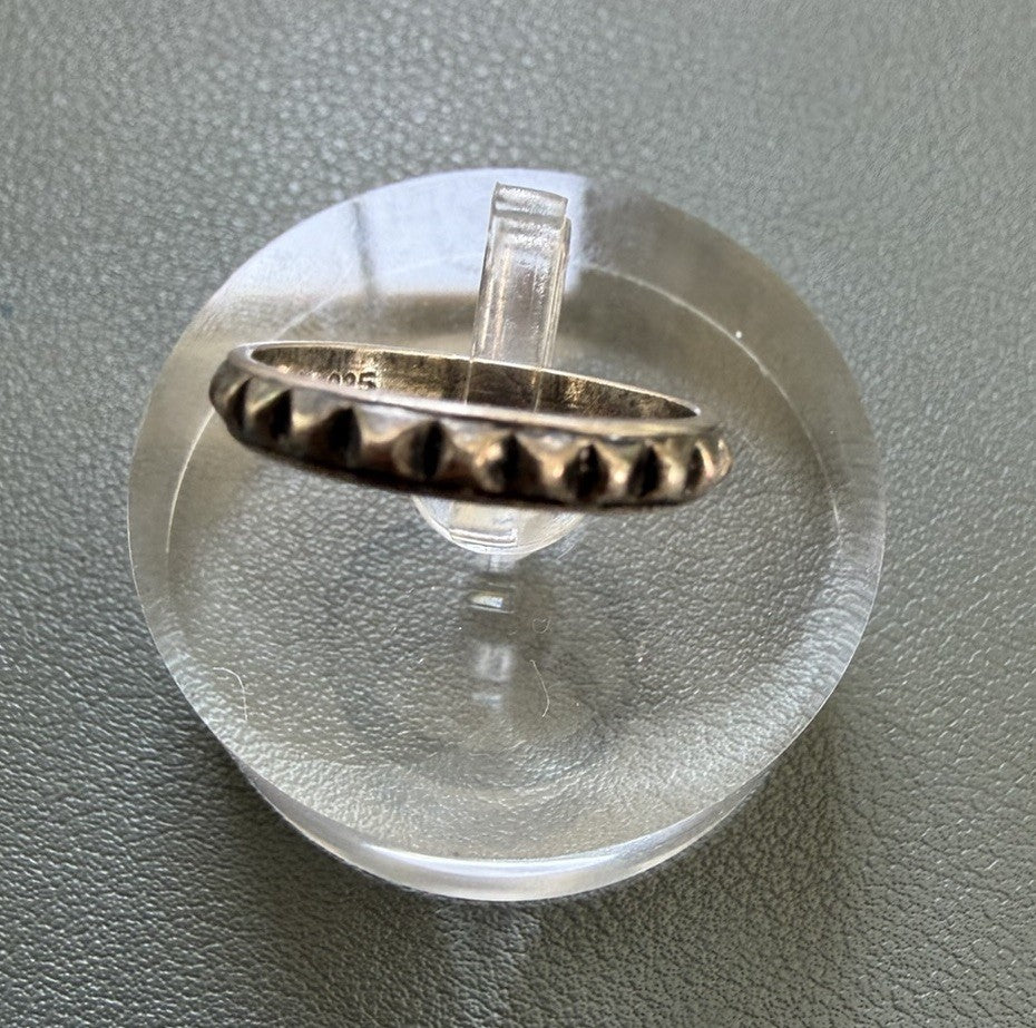 Southwest Native Style 925 Simple Studded Stackable Band Ring Size 5