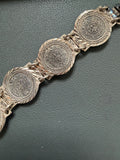 Vintage Taxco Mexico 950 Silver Aztec Calendar Link Bracelet 48g Signed