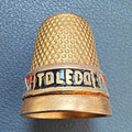 Vintage Toledo Spain Enameled Sewing Thimble collectible 