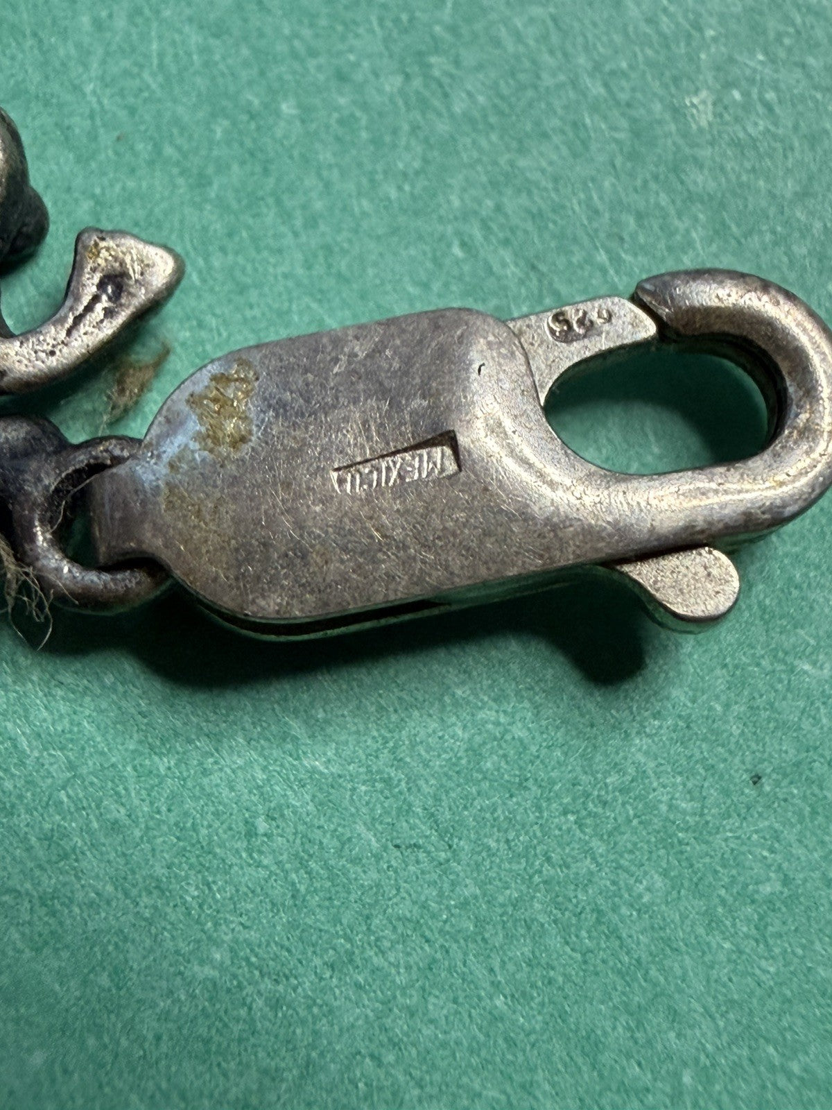Vintage Native Mexico Sterling Silver 925 Frogs Link Bracelet 6.75