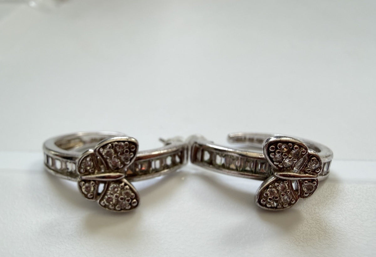 PAJ Butterly CZ Sterling Silver 925 Stud Earrings