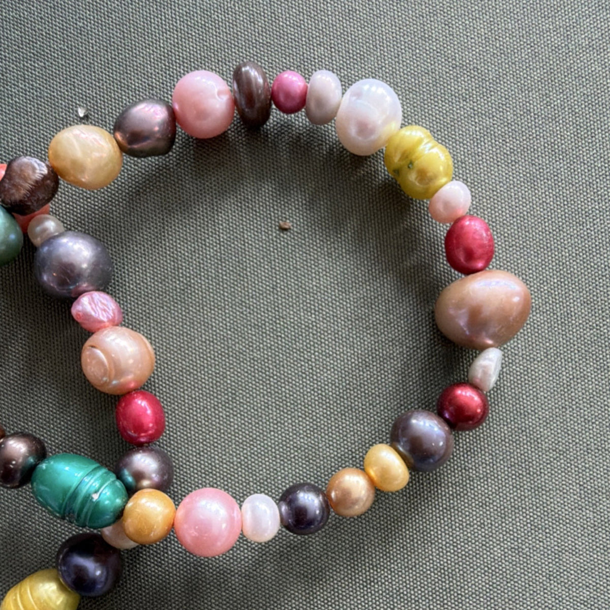 Multicolor Pearl Beaded Stretch Bracelet Set of two that will match everything!