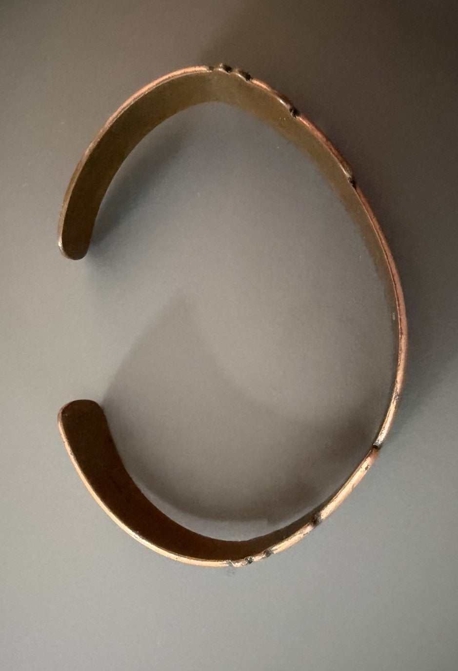 Solid  vintage Copper Cuff Bracelet Designer Marked Vintage Native Or MCM Style