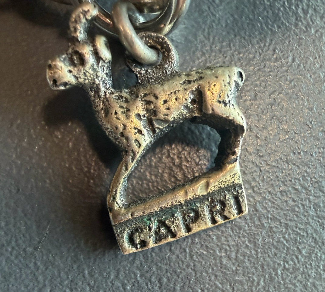 Vintage Capri goat Italy silver charm