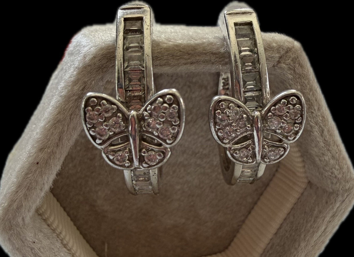 PAJ Butterly CZ Sterling Silver 925 Stud Earrings