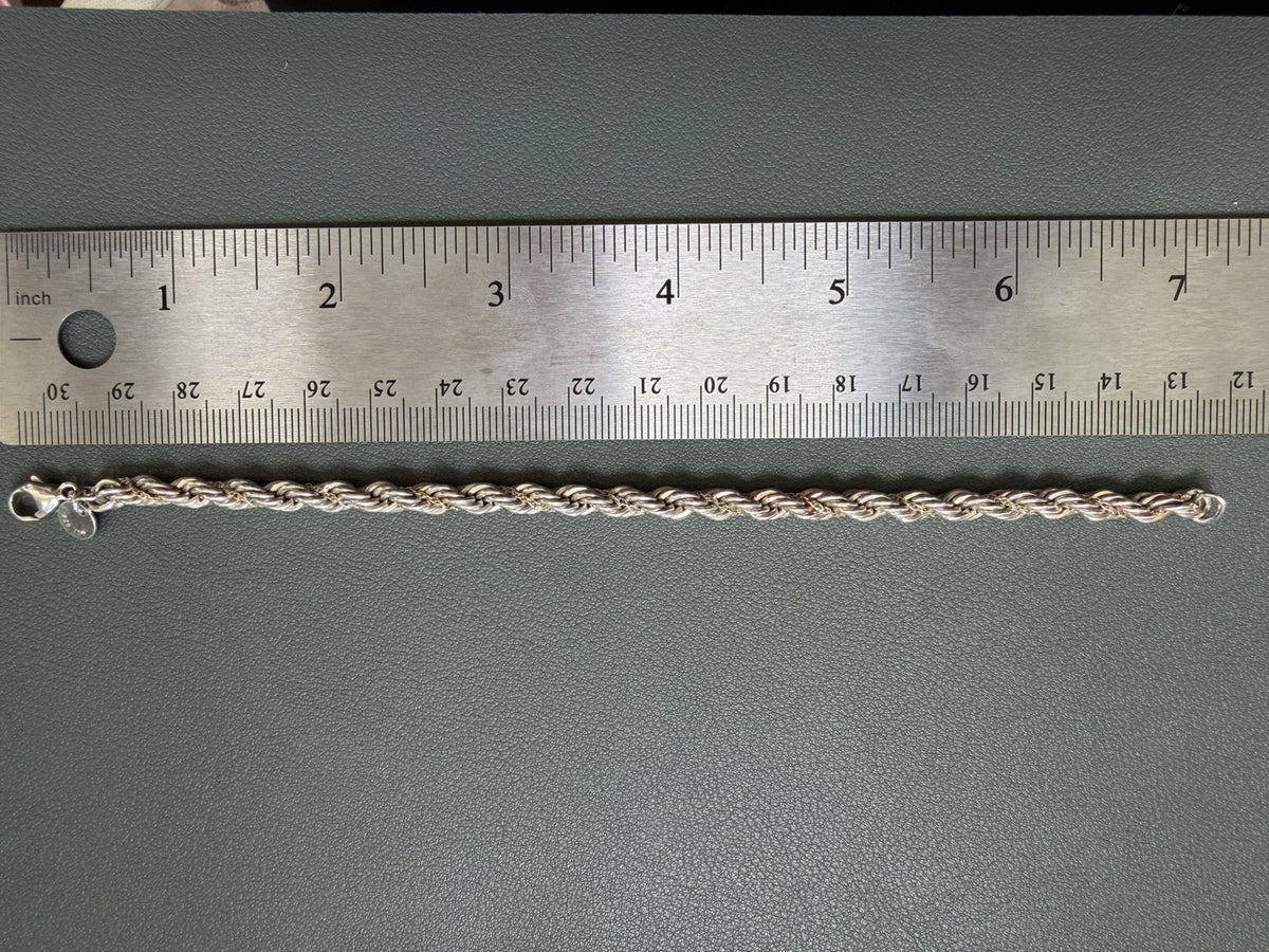 Classic Tiffany & Co. 925 & 18k Rope Chain Twist Bracelet Everyday Perfection