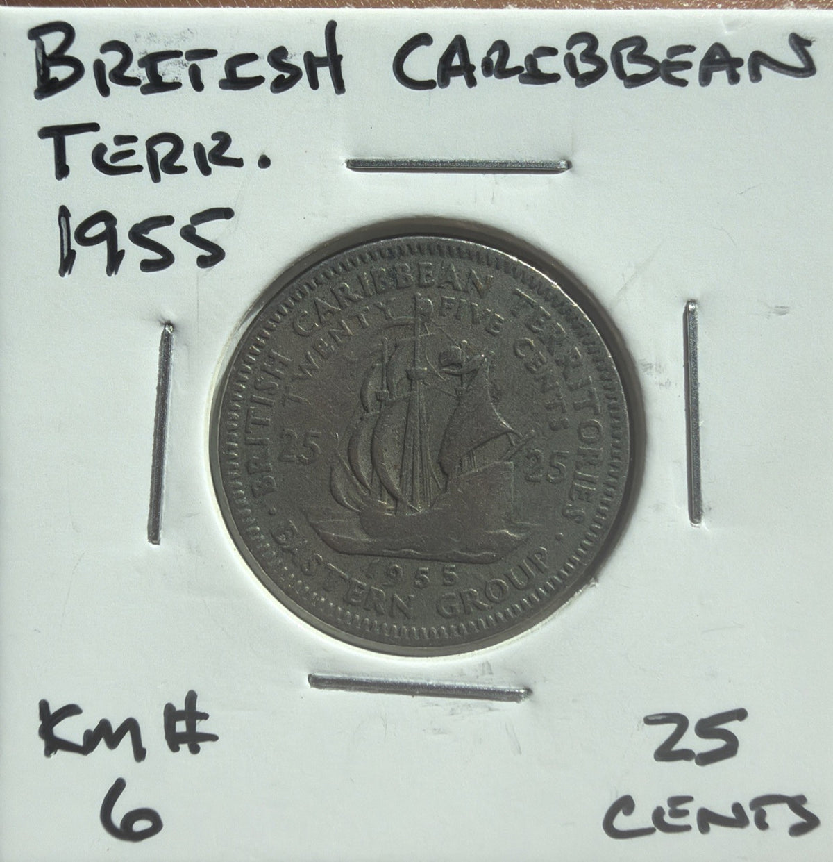 British Caribbean Territories 1955 25 cents, Great Condition