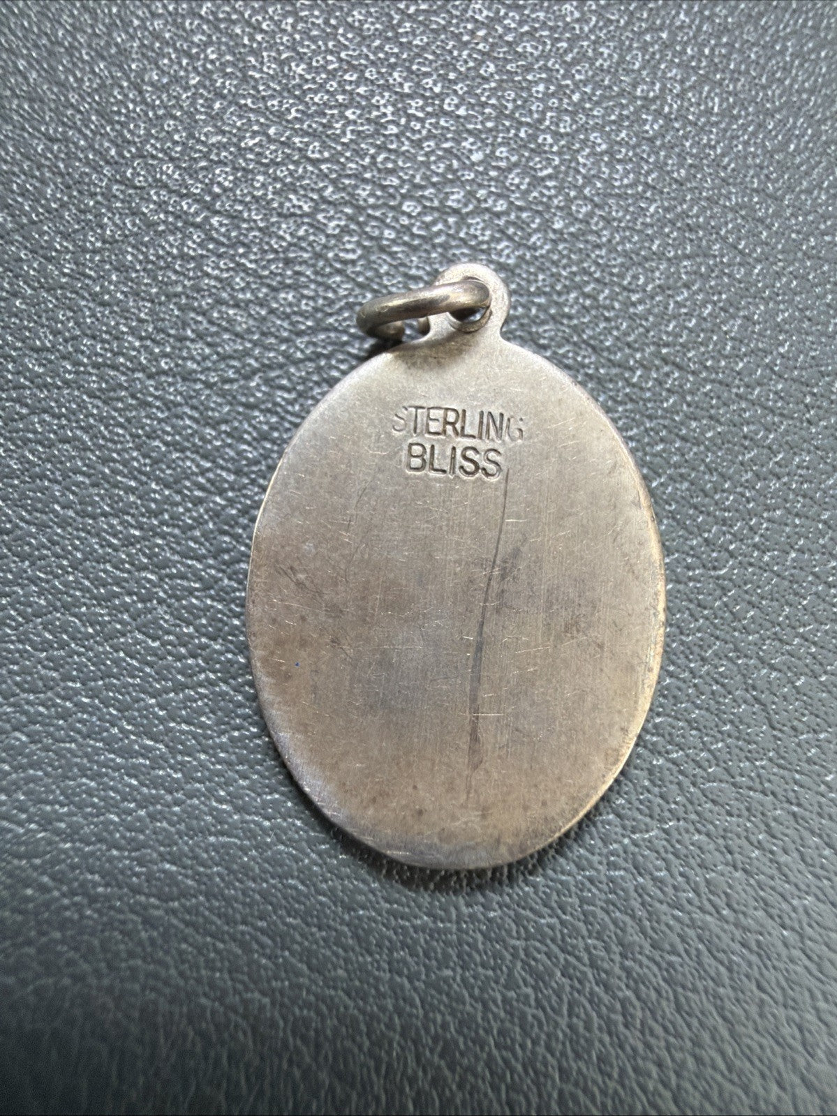 Vintage Sterling Silver 925 Bliss Saint Francis Of Assisi  Oval Catholic Charm