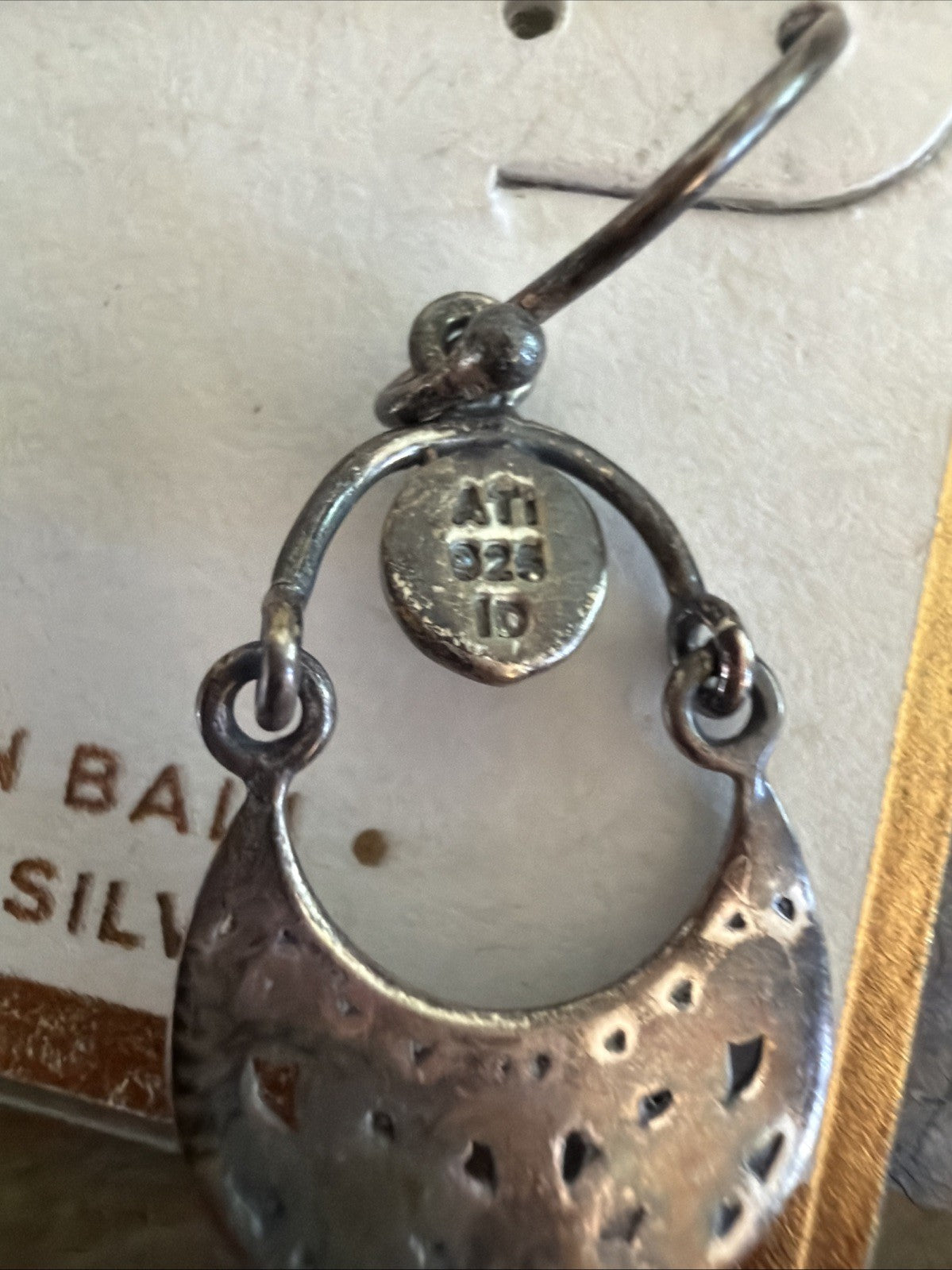 ANNIKA WITT 925 STERLING SILVER Bali Designer Signed Dangle Drop Earrings