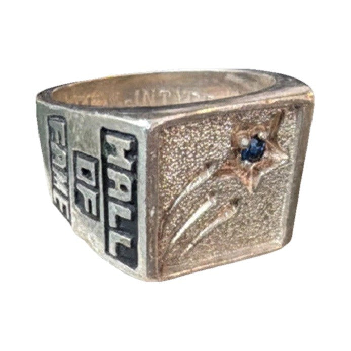 Vintage Hall of Fame Sterling Silver Blue Sapphire Star Ring Size 10 Engraved