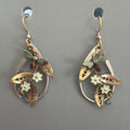 Silver Forest Gold Floral and Bees USA Hand Crafted Hypoallergenic Earrings