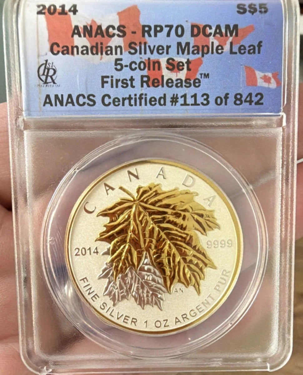 2014 Canada $5 Silver Maple Leaf 1 oz .9999 ANACS RP70 DCAM First Release #113