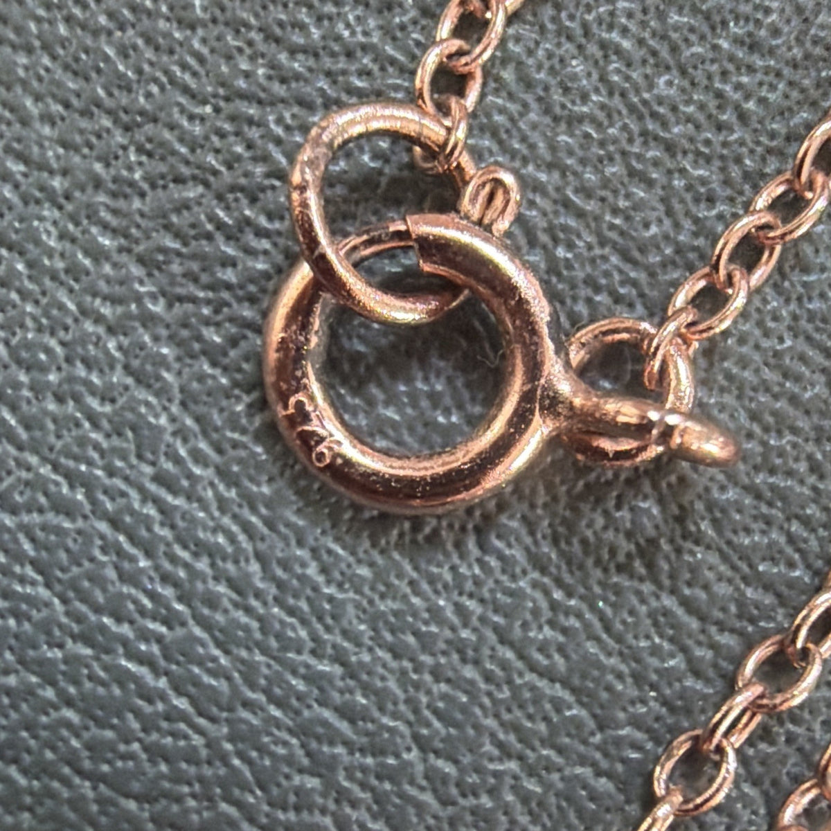 Sterling Silver 925 Rose Gold Letter R CZ mini dog tag style Charm Necklace