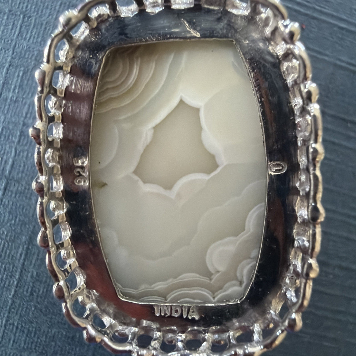 Sterling Silver with a Druzy Goldstone, Hang Length 1-7/8"