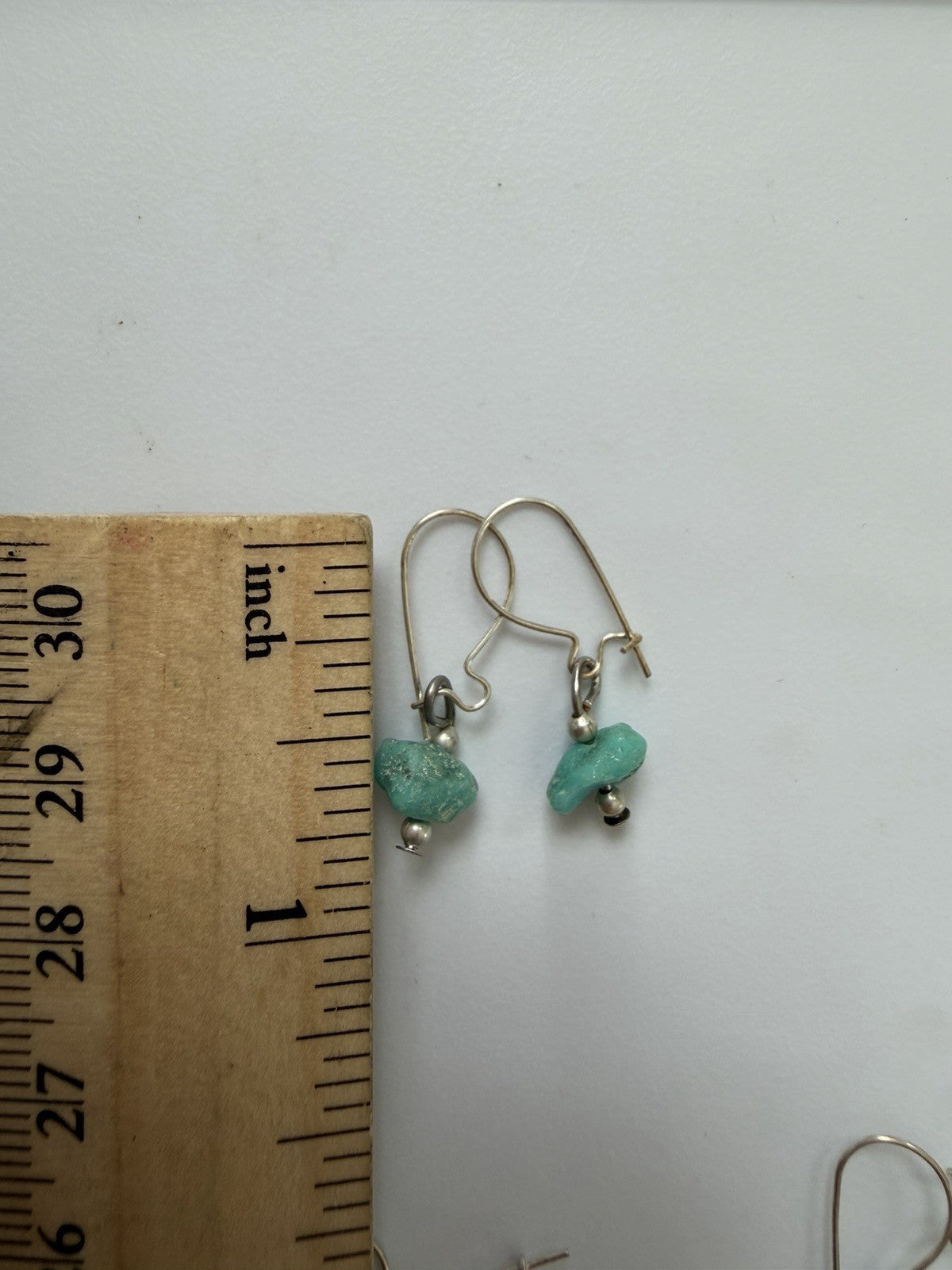 Raw Turquoise Earrings Artisan Designer Gemstone Earrings